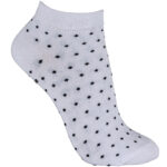 Mönstrad strumpa av bambu med kort skaft - White dots