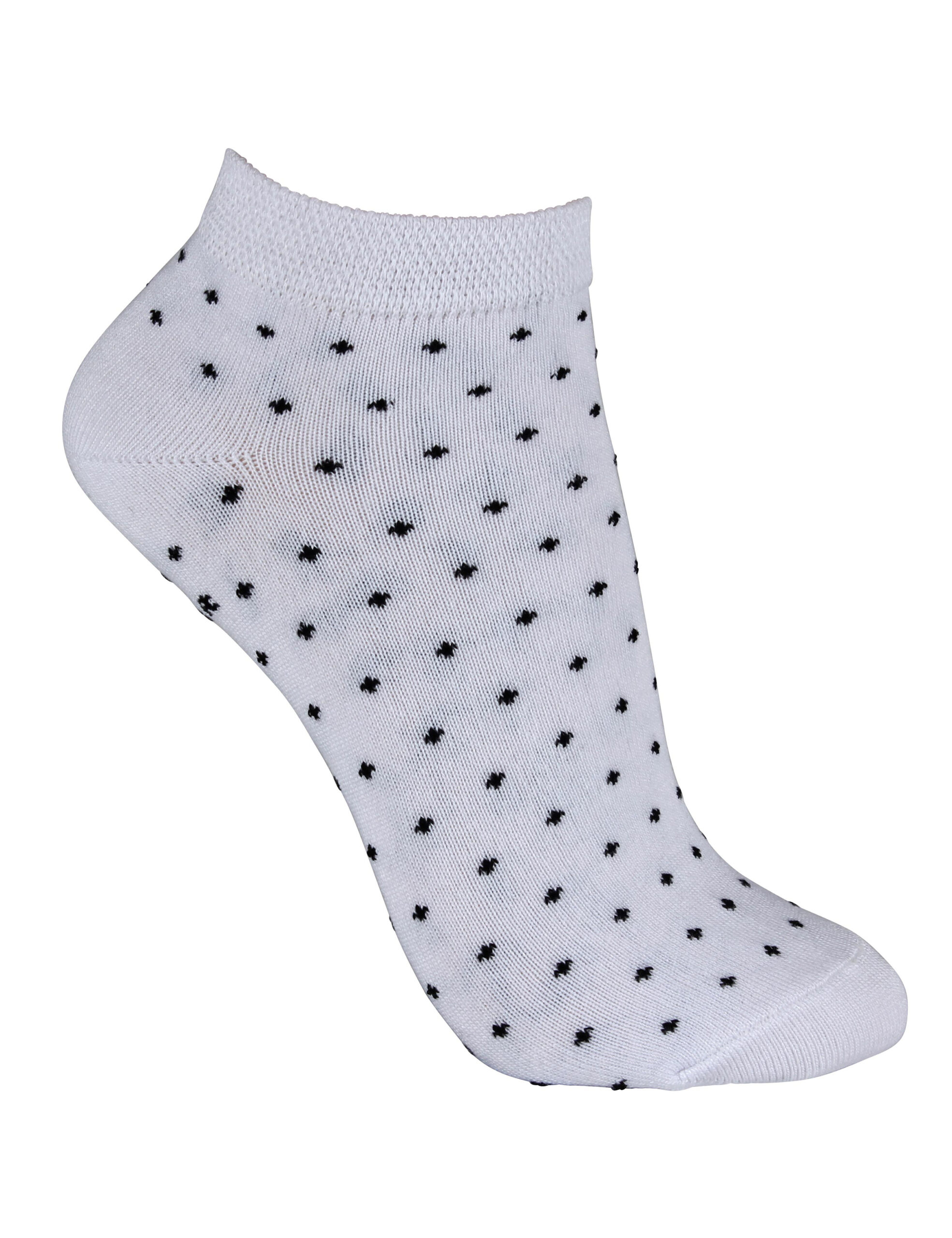 00000527342 Mönstrad strumpa av bambu med kort skaft - White dots - Bild 1