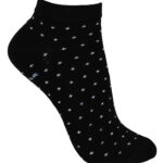 Mönstrad strumpa av bambu med kort skaft - Black dots