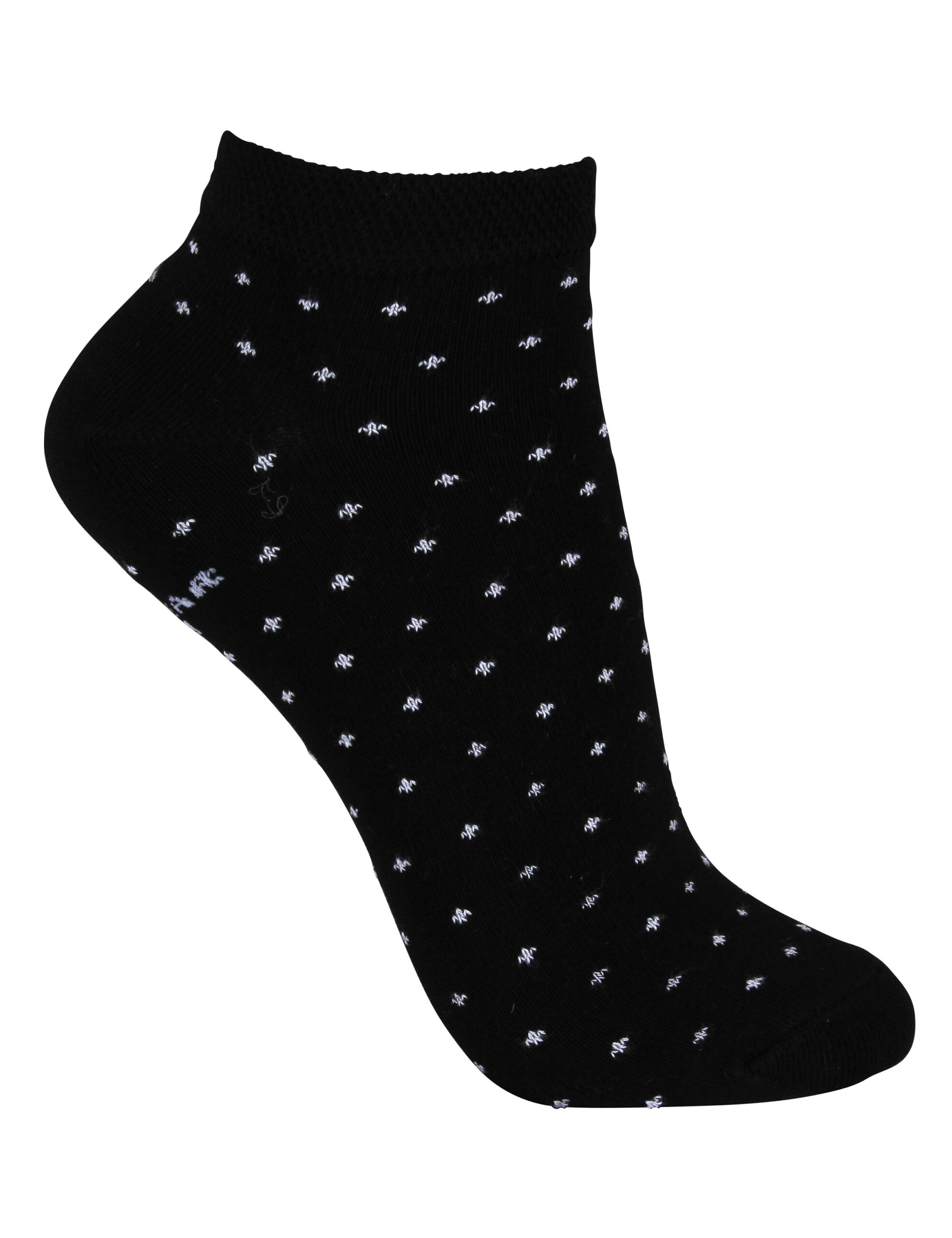 00000527343 Mönstrad strumpa av bambu med kort skaft - Black dots - Bild 1