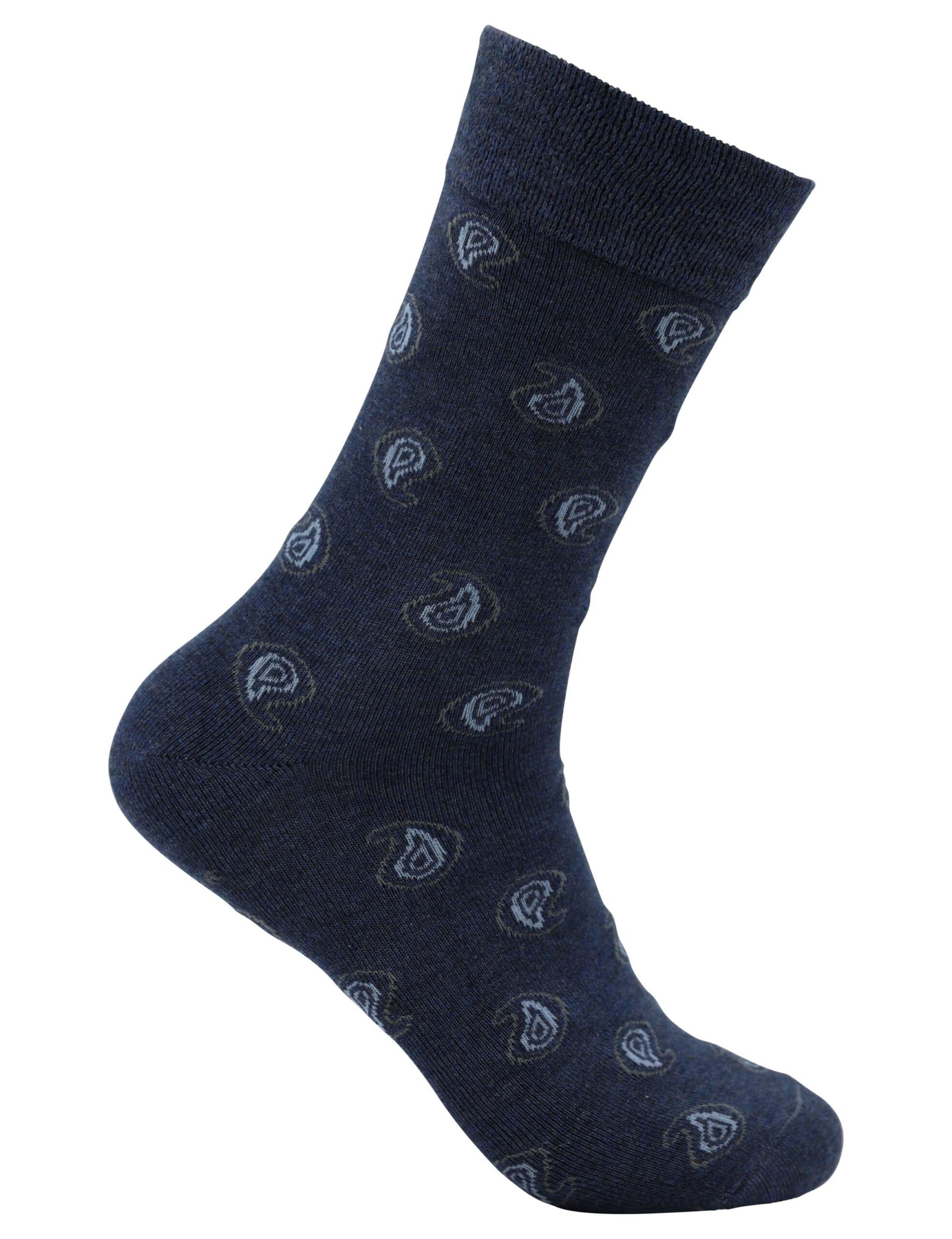 00000528623.jpg Mönstrad herrstrumpa av bambu - Indigo - Bild 1