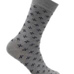 Mönstrad herrstrumpa av bambu - Grey melange