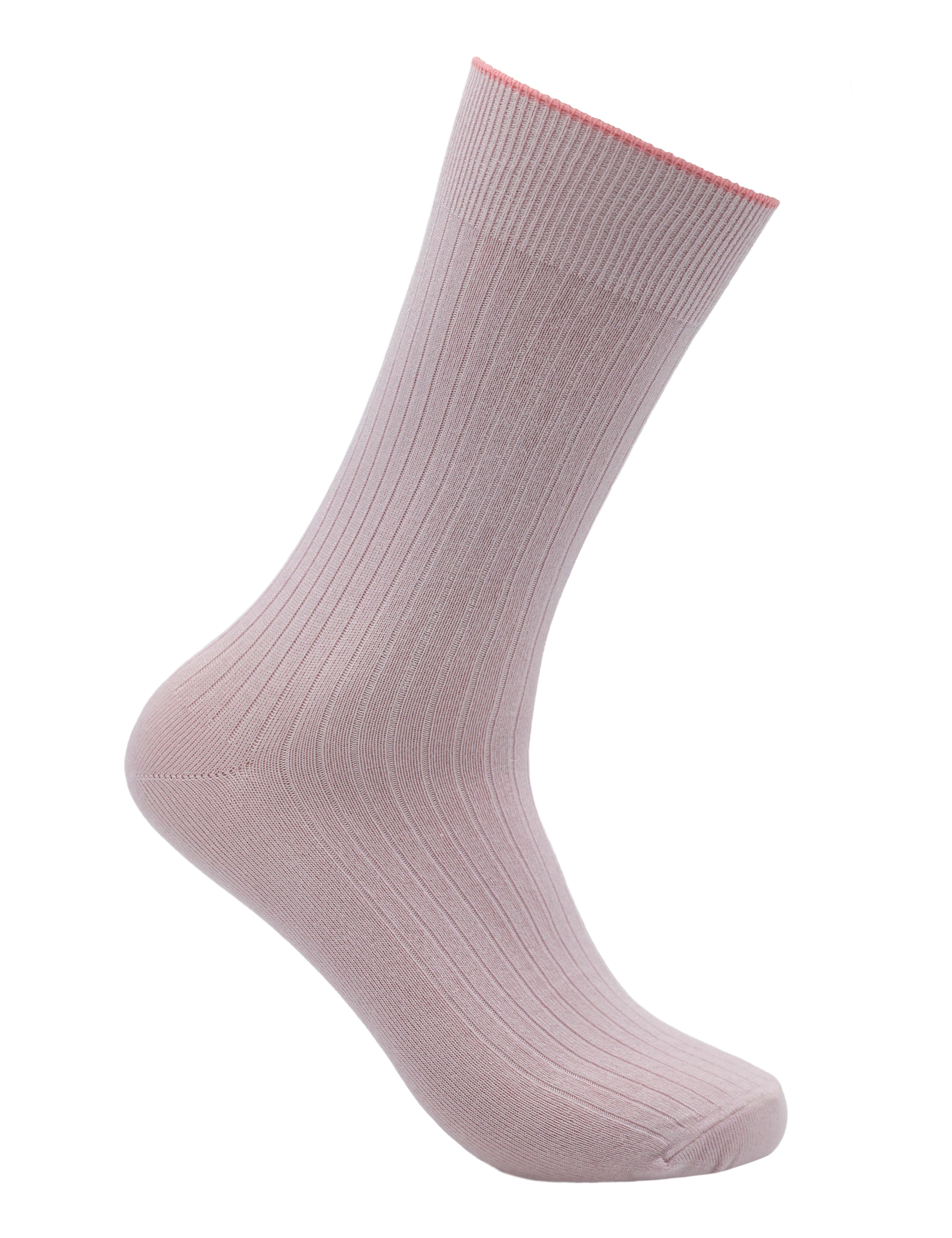 00000536607.jpg Strumpa av bambu med ribb - Rosa - Bild 1