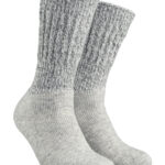 Stövelstrumpa av ull med lös resår - Grå