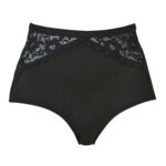 Highwaisttrosa med spets - Svart