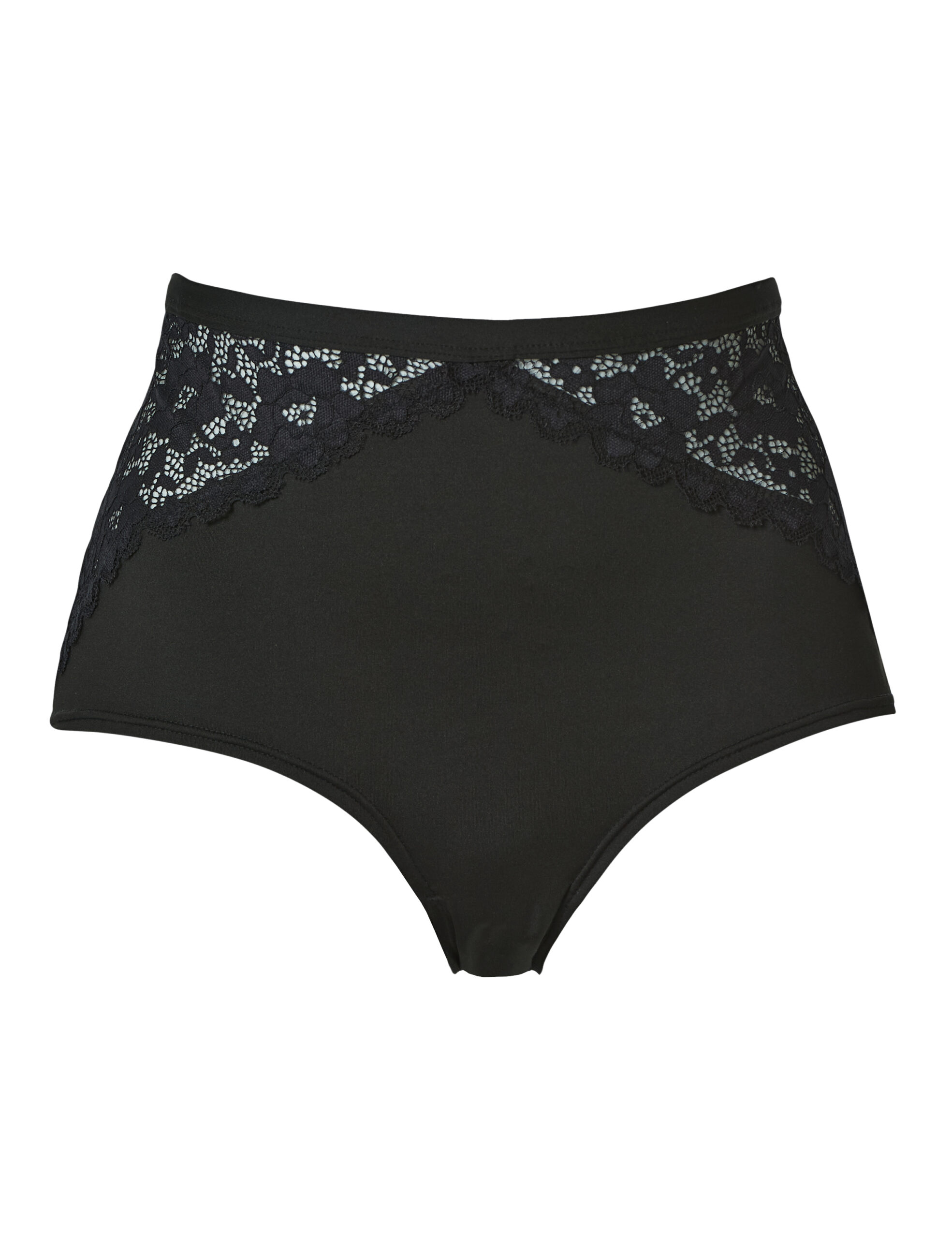 00007923201 Highwaisttrosa med spets - Svart - Bild 1