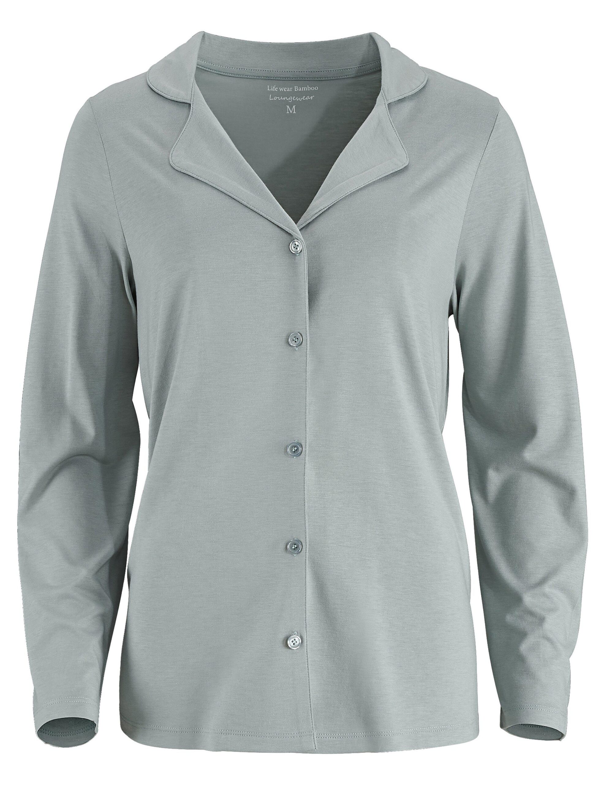 000090296V1.jpg Pyjamasskjorta av bambu - Blågrön - Bild 1