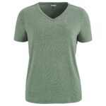 V-ringad topp av bambu. - Grön