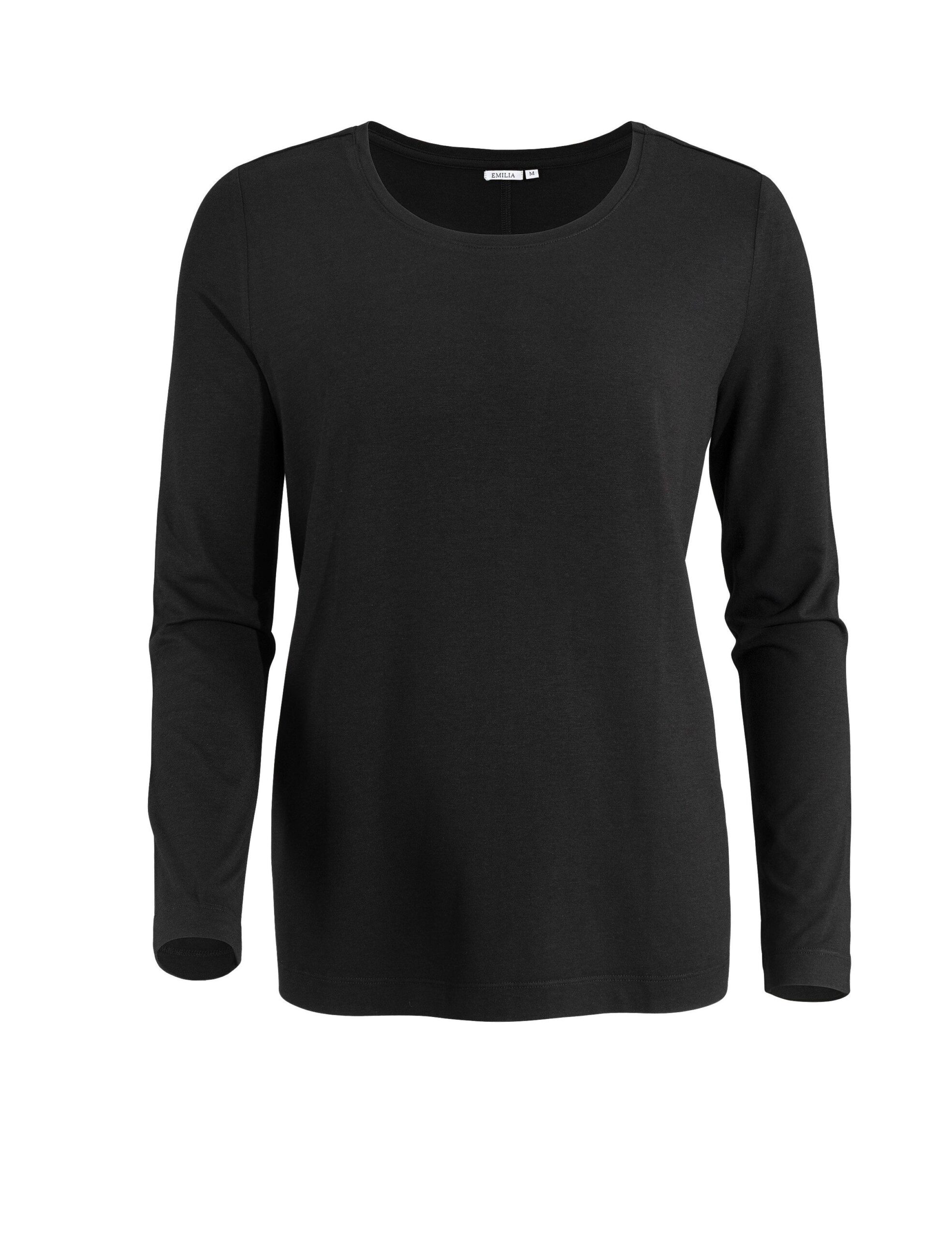 00009208701.jpg Topp av bambu med lång ärm - Svart - Bild 1