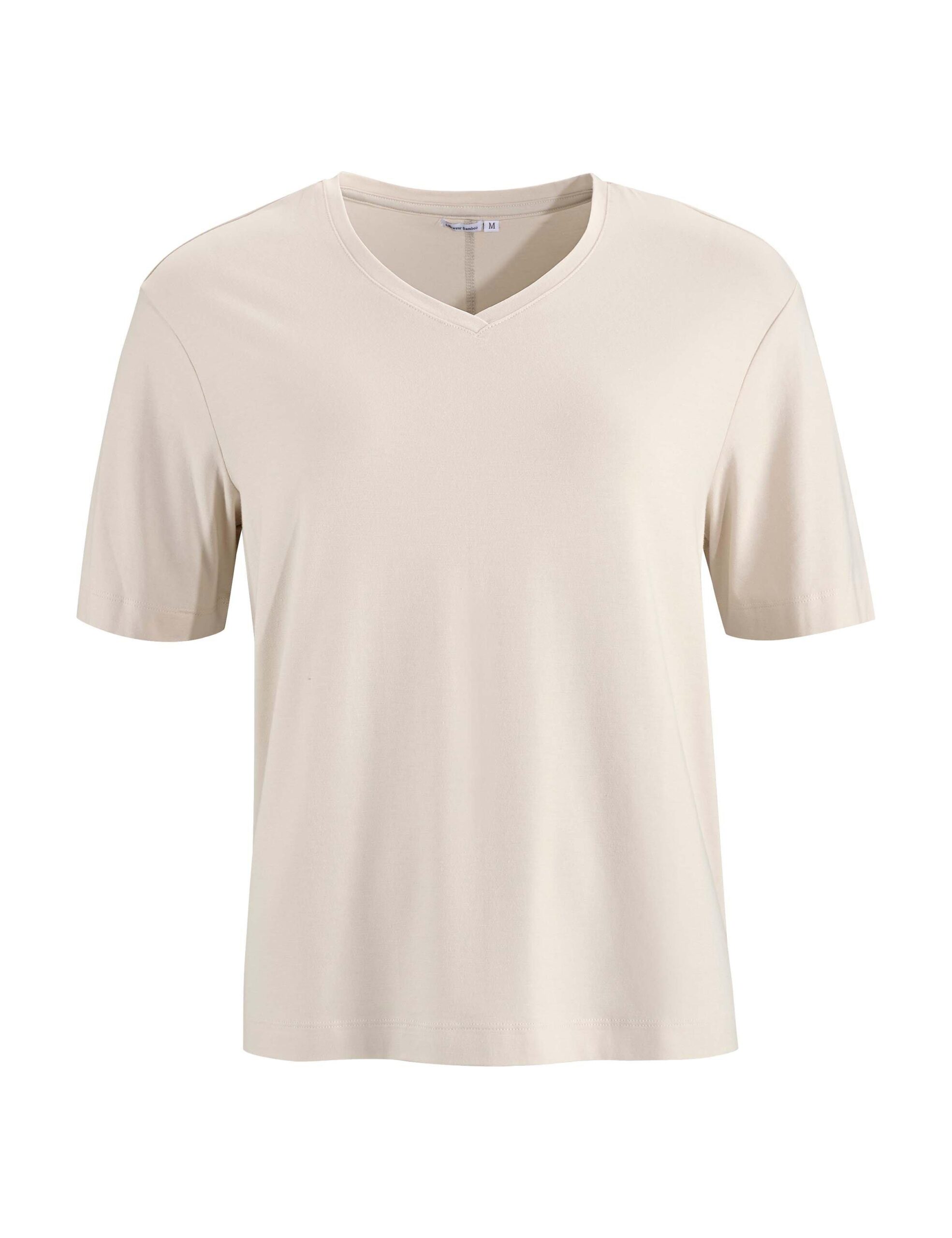 000092096a4.jpg Topp av bambu v-ringad - Sand - Bild 1